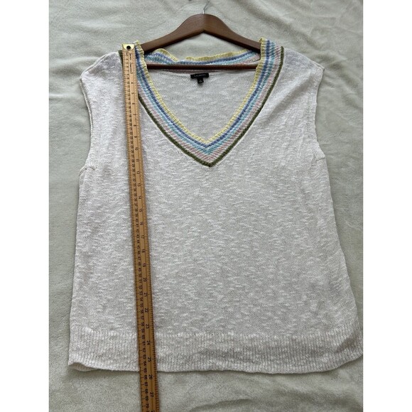 Talbots Womens Shirt Vest Large V Neck Linen Blend Beachy Resort Layering - Picture 6 of 10